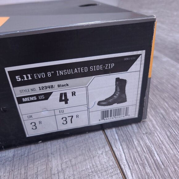 5.11 Tactical EVO 8" Boot Mens 4 Black Insulated Side Zip Shock Absorbing D3O - Picture 9 of 9